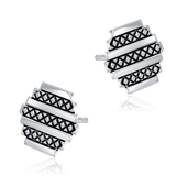Beehive Designed Silver Ear Stud STS-5619
